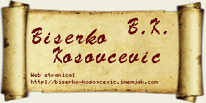 Biserko Kosovčević vizit kartica